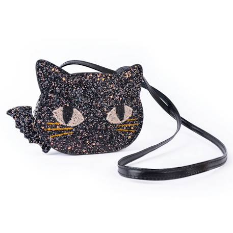 Sac à main enfant chat noir pailleté Noir 1 - vertbaudet enfant 
