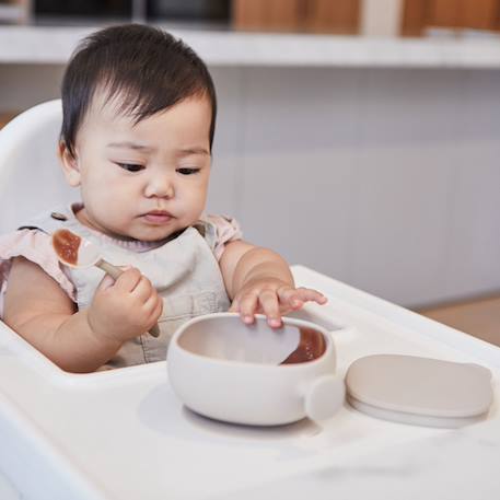 Bol à ventouse et couvercle Beige+Bleu+Rose 6 - vertbaudet enfant 