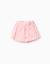 Jupe-short en coton avec motif floral et nœud Rose clair 1 - vertbaudet enfant 