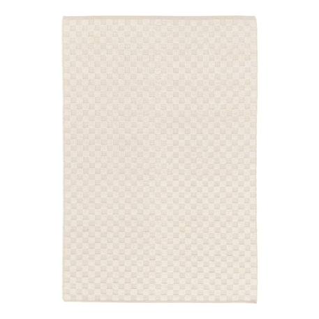 Tapis en laine et coton a carreaux fait main gabin Beige sable+Noir intense 1 - vertbaudet enfant 