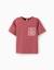 T-shirt en coton avec poche brodée Beige clair+Marrón 4 - vertbaudet enfant 