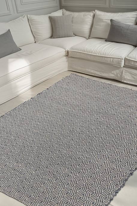 Tapis en fibres recyclées tissé à la main pessoa Bleu naturel+Gris minéral+Rose poudrée 10 - vertbaudet enfant 