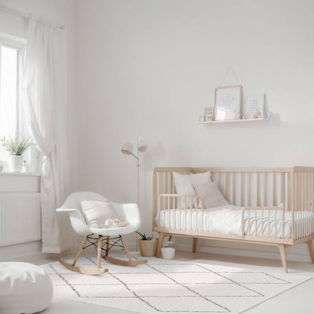 Tapis shaggy ethnique tissé doux et volumineux nomad Beige sable 2 - vertbaudet enfant 