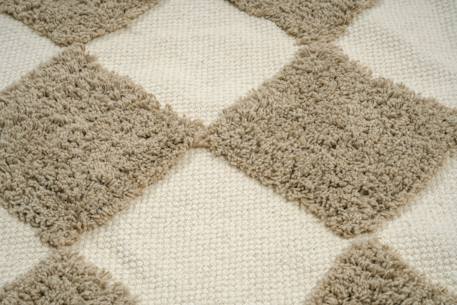 Tapis enfant à carreaux 100% coton mael Brun naturel+Vert naturel 3 - vertbaudet enfant 