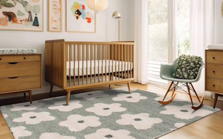 Tapis enfant épais et confortable fleurs Jaune naturel+Rose poudrée+Vert naturel 14 - vertbaudet enfant 