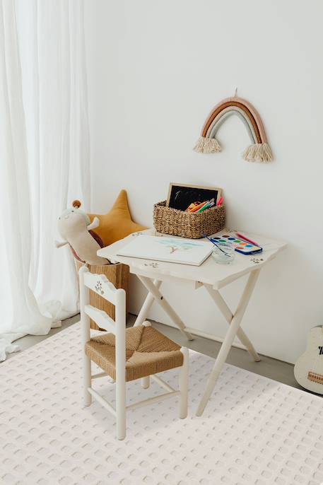 Tapis à relief doux et élégant pixel Beige sable+Biscuit+Bleu glacier 2 - vertbaudet enfant 