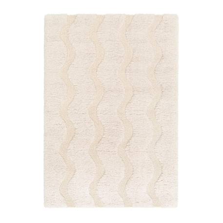 Tapis shaggy doux en polyester recyclé avec relief pemberley Beige sable 1 - vertbaudet enfant 