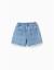 Short en jean à ourlets effilochés Bleu clair 2 - vertbaudet enfant 
