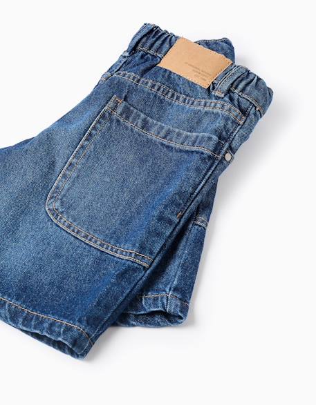 Short midi en jean de coton avec poches Bleu foncé 4 - vertbaudet enfant 