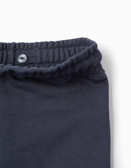 Short midi en coton avec cordon de serrage et poche cargo Bleu foncé 3 - vertbaudet enfant 
