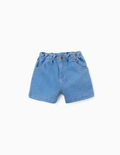 Short en jean avec taille paperbag et poches  - vertbaudet enfant