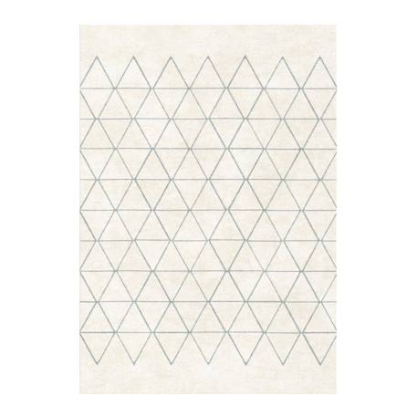 Tapis géométrique à poils ras effet velours isocele Beige sable 1 - vertbaudet enfant 