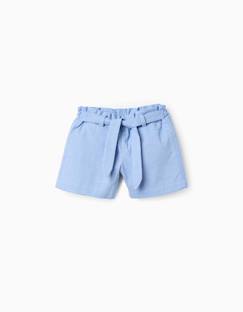 Short en coton avec broderie et ceinture  - vertbaudet enfant