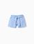 Short en coton avec broderie et ceinture Bleu clair 1 - vertbaudet enfant 