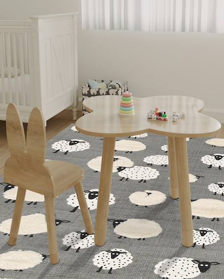 Tapis enfant en coton petits moutons Gris minéral 2 - vertbaudet enfant 