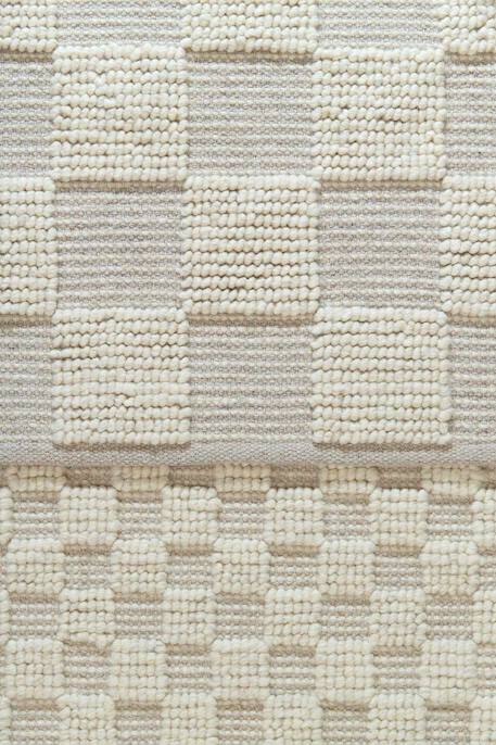 Tapis en laine et coton a carreaux fait main gabin Beige sable+Noir intense 4 - vertbaudet enfant 
