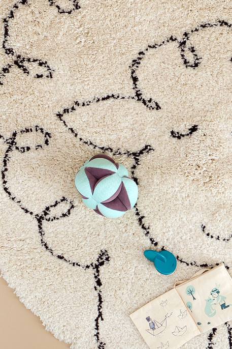 Tapis enfant rond doux et épais petit mouton Beige sable 3 - vertbaudet enfant 