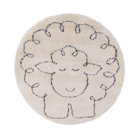 Tapis enfant rond doux et épais petit mouton Beige sable 1 - vertbaudet enfant 