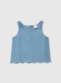 Top en denim brodé  - vertbaudet enfant