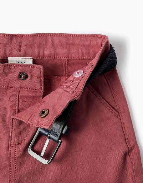Short midi en sergé avec ceinture Bleu clair+Jaune+Marrón 11 - vertbaudet enfant 