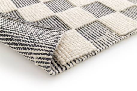 Tapis en laine et coton a carreaux fait main gabin Beige sable+Noir intense 10 - vertbaudet enfant 