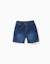Short midi en jean avec cordon de serrage Bleu foncé 1 - vertbaudet enfant 