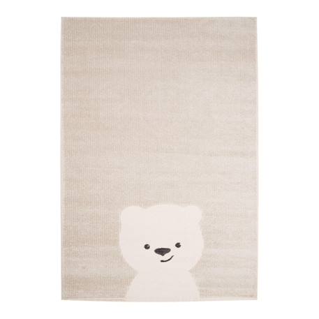 Tapis enfant super doux ourson Beige sable+Blanc pur 1 - vertbaudet enfant 