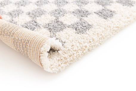 Tapis damier poils longs doux et volumineux checkers Beige sable+Bleu naturel+Gris minéral+Jaune naturel+Rose poudrée+Terracotta+Vert naturel 15 - vertbaudet enfant 