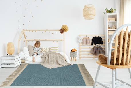 Tapis naturel en jute et laine bubbles Gris minéral+Vert naturel 7 - vertbaudet enfant 