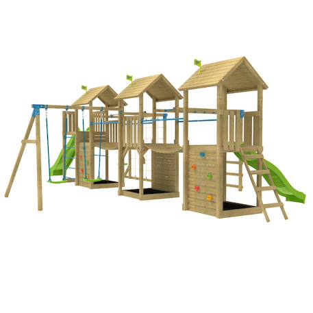 Aire de jeux xxl kumquat bois fsc® Marron - bleu - vert 6 - vertbaudet enfant 
