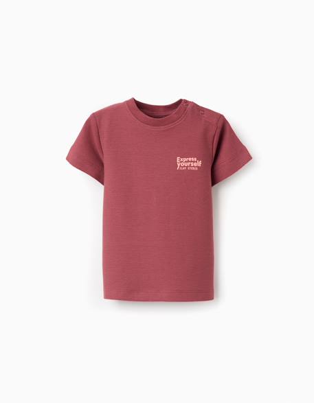 Bébé-T-shirt, sous-pull-T-shirt en coton côtelé avec imprimé express yourself