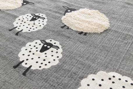 Tapis enfant en coton petits moutons Gris minéral 3 - vertbaudet enfant 