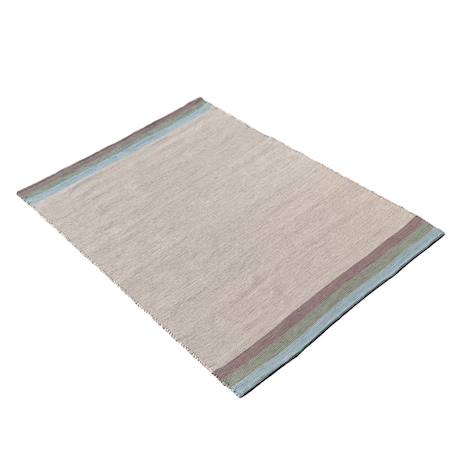 Tapis en coton recyclé tissé à la main fado Beige sable+Vert naturel 4 - vertbaudet enfant 