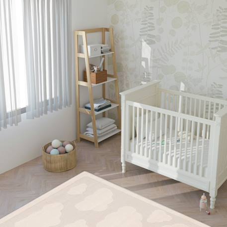 Tapis enfant avec effet relief nuages Beige sable+Bleu glacier 2 - vertbaudet enfant 