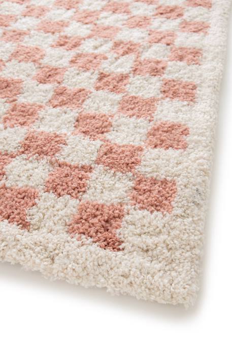 Tapis damier poils longs doux et volumineux checkers Beige sable+Bleu naturel+Gris minéral+Jaune naturel+Rose poudrée+Terracotta+Vert naturel 28 - vertbaudet enfant 