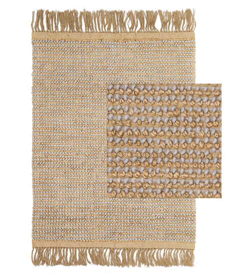 Tapis naturel en jute et laine bubbles Gris minéral 3 - vertbaudet enfant 