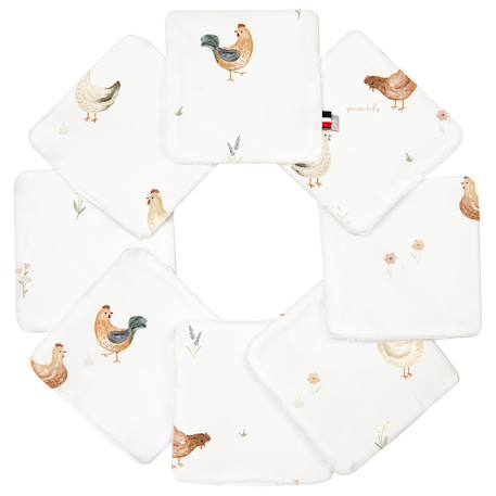 Lingettes bébé lavables 8 pièces gallina Écru 1 - vertbaudet enfant 