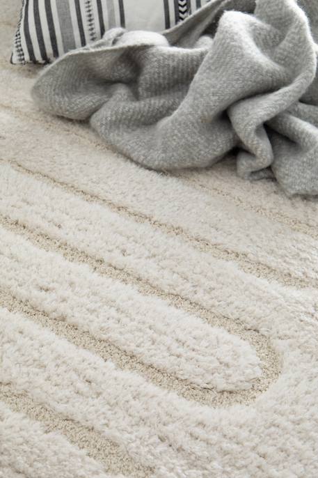Tapis à relief en polyester recyclé eolya Beige sable+Blanc pur 9 - vertbaudet enfant 