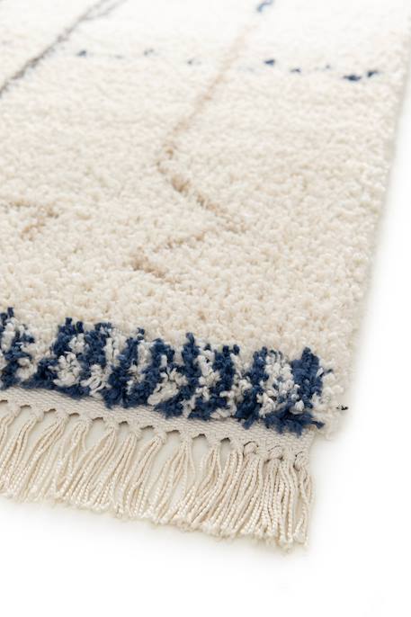 Tapis épais à franges style ethnique glyph Bleu naturel+Palette colorée 5 - vertbaudet enfant 