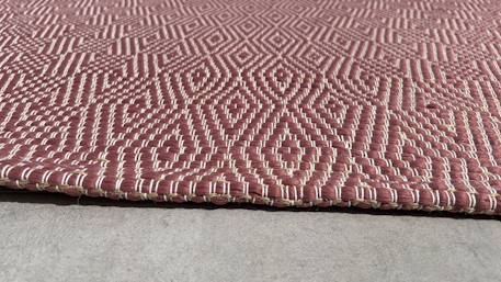 Tapis en fibres recyclées tissé à la main pessoa Bleu naturel+Gris minéral+Rose poudrée 17 - vertbaudet enfant 