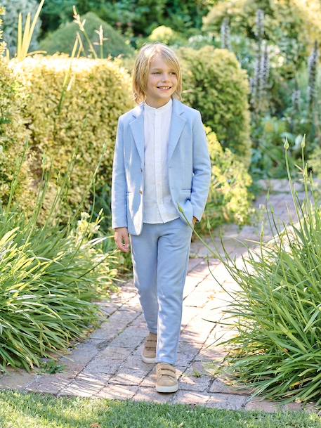Garçon-Ensemble céremonie chemise col Mao, veste et pantalon garçon