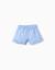 Short en coton avec broderies et volants Bleu clair 1 - vertbaudet enfant 