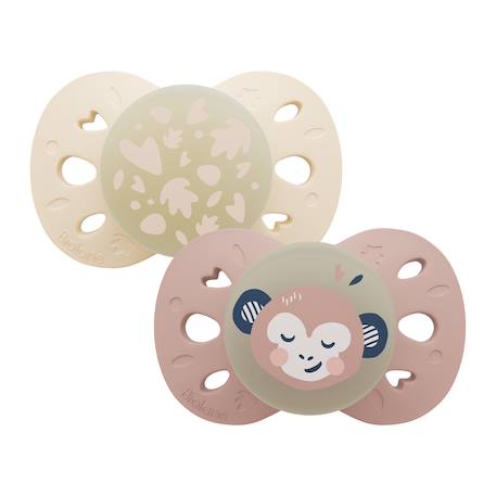 Sucettes anatomiques nuit - 6 à 18 mois Rose/beige 1 - vertbaudet enfant 