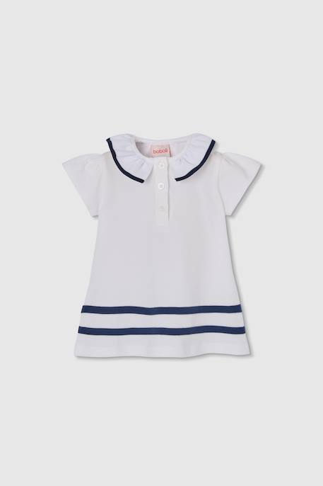 Robe bébé  à rayures Blanc 1 - vertbaudet enfant 