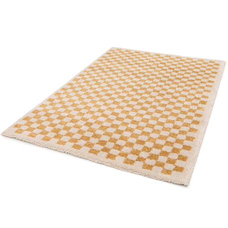 Tapis damier poils longs doux et volumineux checkers Beige sable+Bleu naturel+Gris minéral+Jaune naturel+Rose poudrée+Terracotta+Vert naturel 24 - vertbaudet enfant 