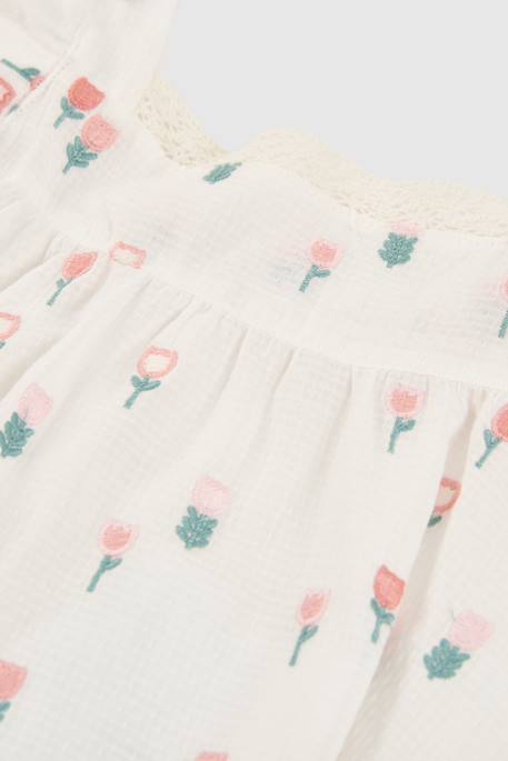 Robe bébé  fleurs Blanc 4 - vertbaudet enfant 
