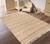 Tapis rayé fait main en laine et jute raj Beige sable+Rose poudrée 8 - vertbaudet enfant 
