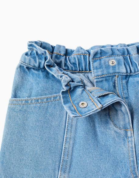 Short en jean à ourlets effilochés Bleu clair 3 - vertbaudet enfant 