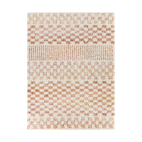 Tapis shaggy poils longs motif contemporain boho Terracotta 1 - vertbaudet enfant 