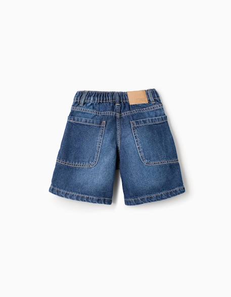 Short midi en jean de coton avec poches Bleu foncé 2 - vertbaudet enfant 